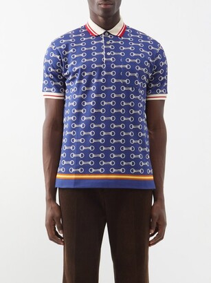 トップス GUCCI Horsebit Print Cotton Polo Shirt GUCCI Horsebit print cotton polo shirt | REVERSIBLE